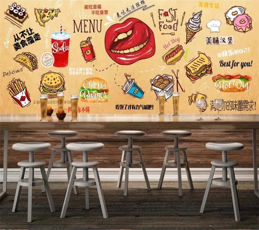 Custom wallpaper 3D mural hand-painted western restaurant papier peint background wall painting living room bedroom 3d wallpaper