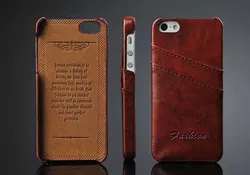 Case for iPhone 15 16 12 Mini 13 Pro Max 14 16E Oil-wax Genuine Leather with Card Slots Back Cover High Quality Original