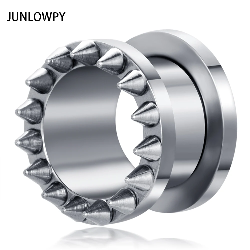 JUNLOWPY Stainless Steel Ear Plugs and Tunnel Flesh Tunnels Earring Gauges Hollow Piercings Expanders Stretchers Body Jewelry