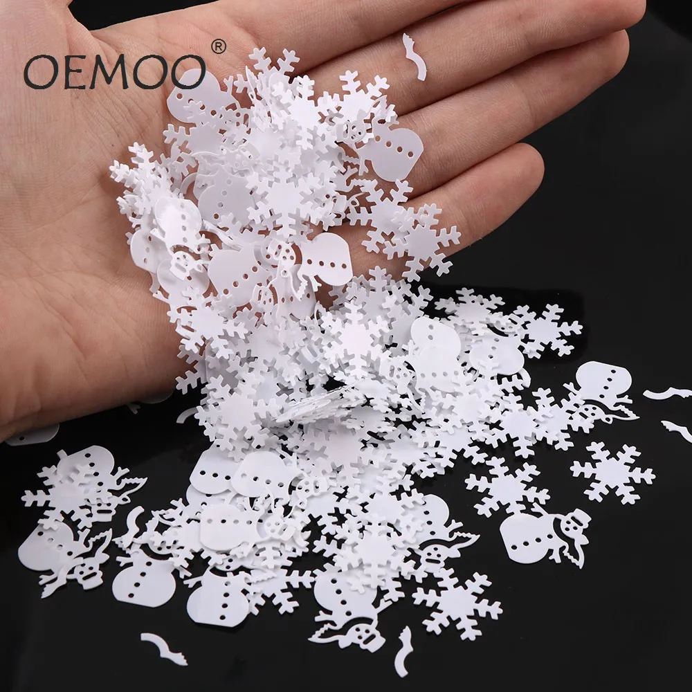 

15g White Snowman And Snowflake Merry Christmas Table Confetti For Home Party Decoration