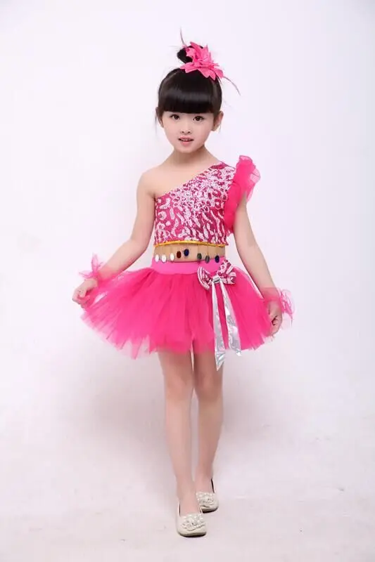 Girls Jazz Dance Latin Dance Children's Costumes Sequins Princess Dresses Nursery Performance Costumes dance modern costume girl