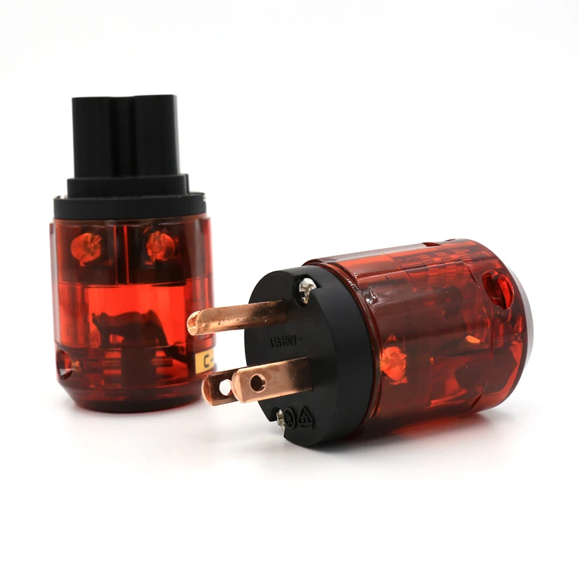 

Pair P-046 Pure Red-Copper US Power Plug + C-046 IEC Connector Series For Power Cable