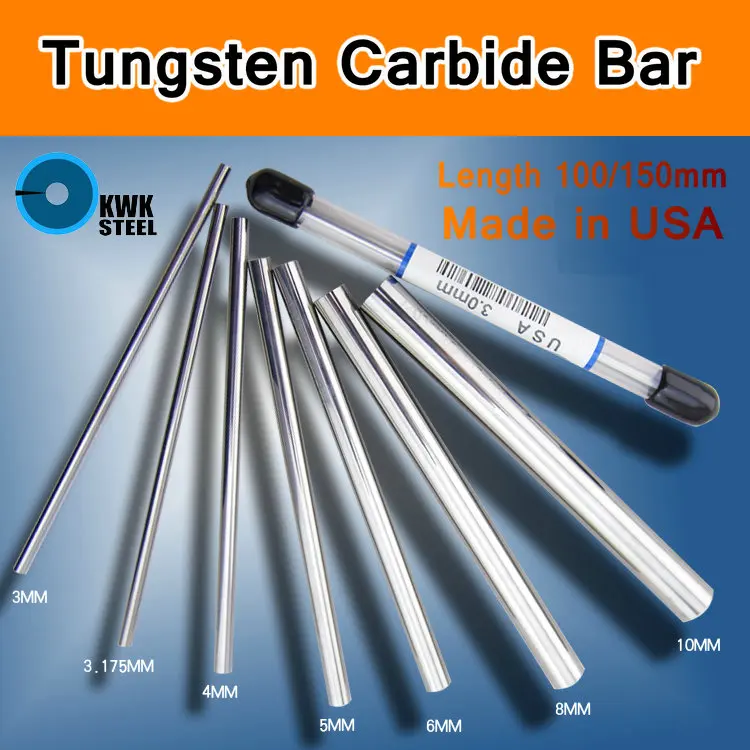 Tungsten Steel Bar Tungsten SCS Made in USA Carbide Supreme Carbide Offeror Rod Rods DIY Mould CNC Round Bar Length 100mm 150mm