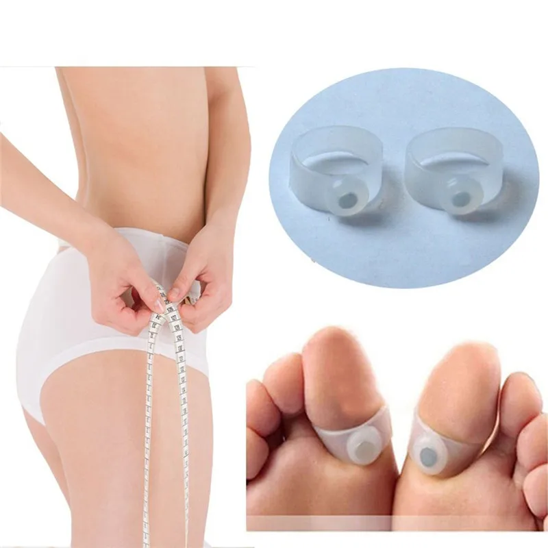 Slimming Lose Weight Toe Rings Silicone Magnetic Massage Foot Toe Care Tool Rings 2pcs