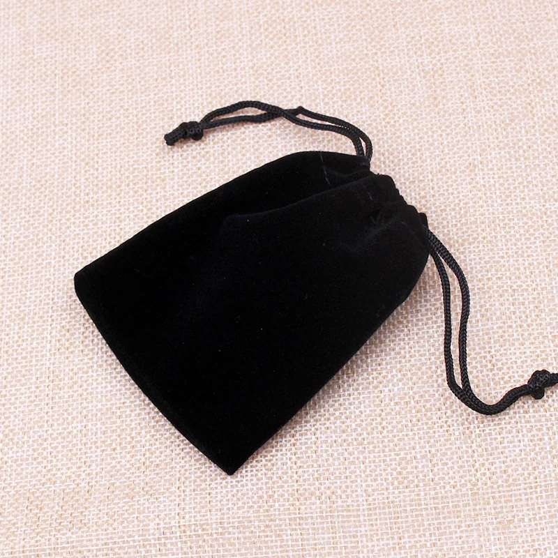 20pcs 8*10cm Gift Jewelry Bags Custom logo Black Velvet Wedding Gift Candy Packaging Bag Drawstring Suede Craft Watch Pouches