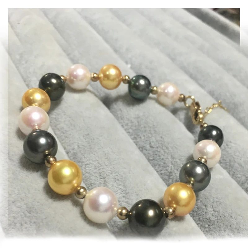 

MADALENA SARARA AAA South Seawater Pearl Bracelet Tahiti Pearl White Freshwater Pearl Mixed Women Jewelry Bracelet