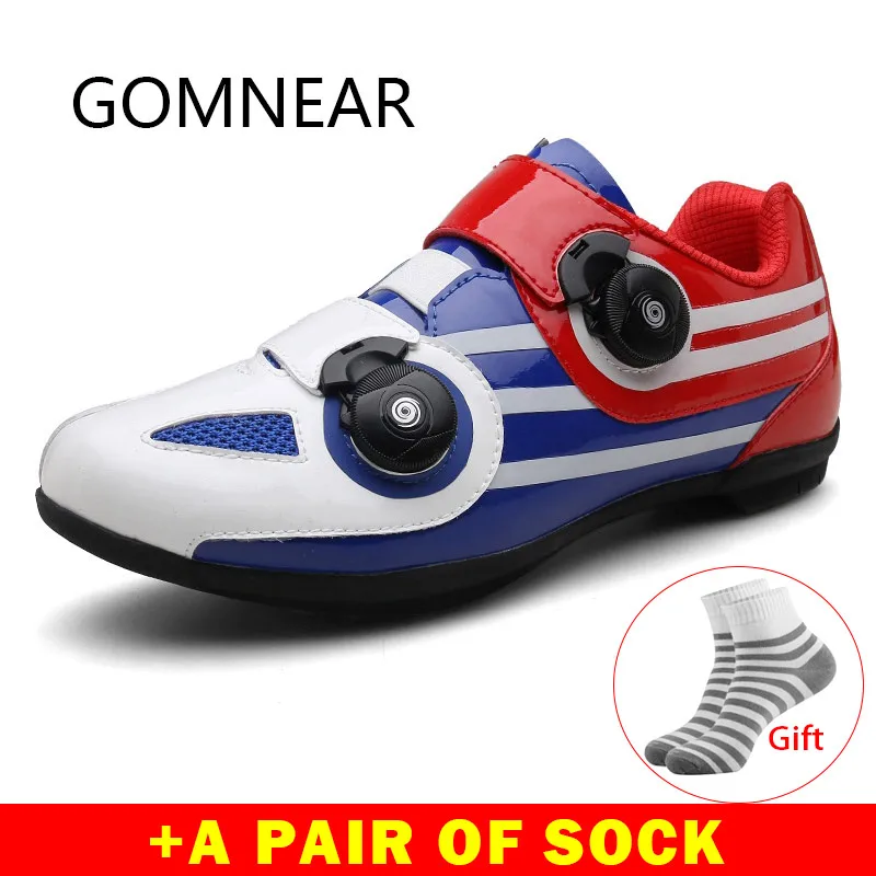 

GOMNEAR 2019 Men's Road Bike Bicycle Shoes Anti-slip Breathable Cycling Shoes Triathlon Athletic Sport Shoes Zapatos bicicleta