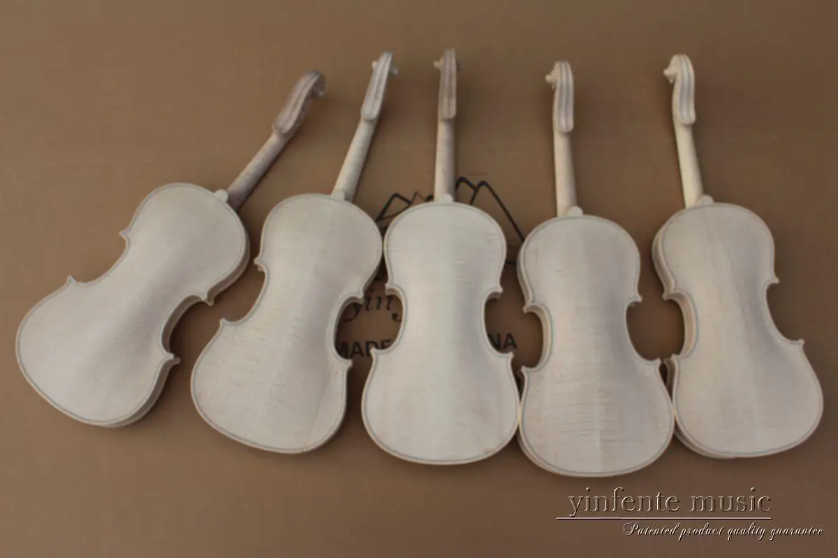 

5pcs 4/4 unfinished violin flame maple back Russian spruce top Hand made parts