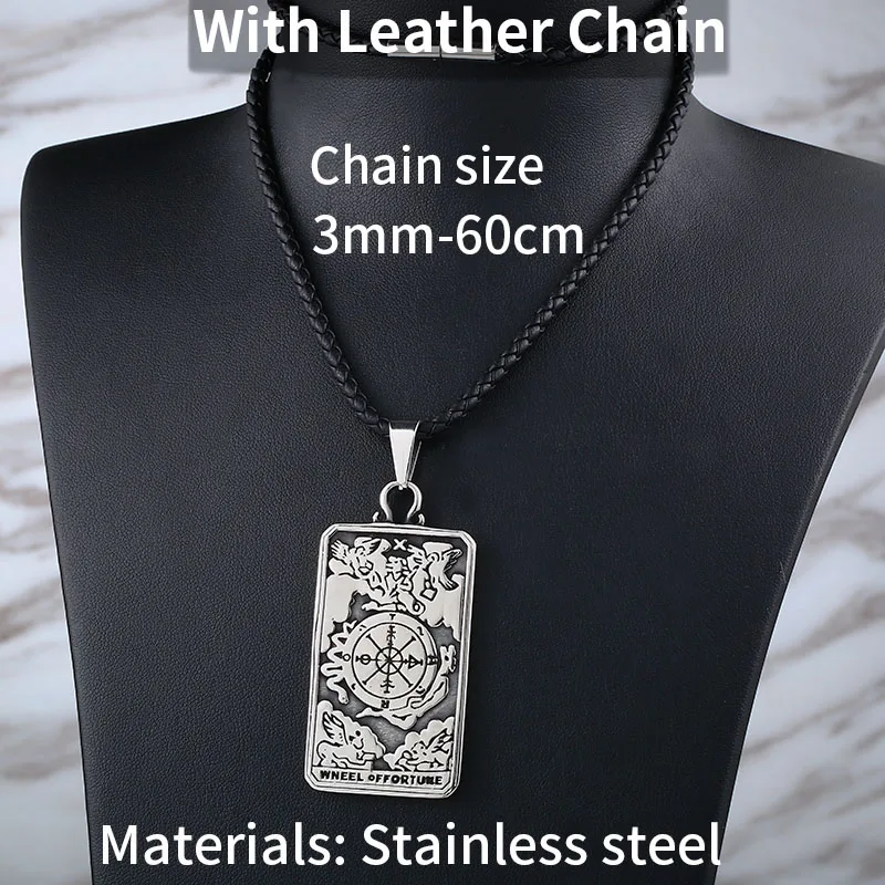 Beier 316L Stainless Steel Viking Tarot pendant necklace The Wheel of Fortune pendant jewelry  LLBP8-219P