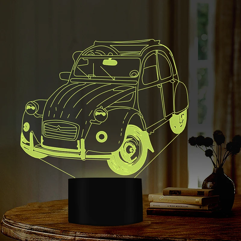 

7 Colors changing LED Night Light Bedside Decoration Beetle Car Modelling 3D Table Lamp USB Sleep Lamp Birthday Christmas Gifts