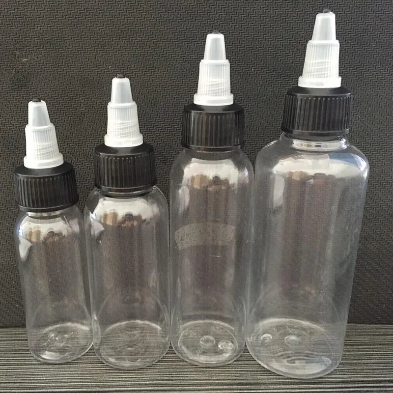 

200pcs Empty Twist off Caps E Liquid Bottle 30ml 60ml 100ml 120ml PET Dropper Bottles With Twist off Caps For Nail Gel