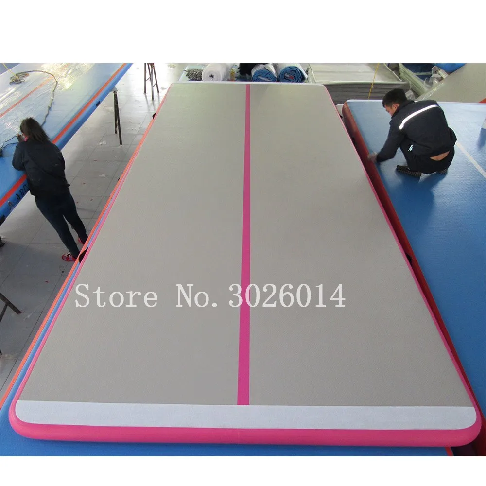 HIBADOU 4*1*0.2m Inflatable Air Track Gym Mat Tumbling Home Floor Gymnastics Cheerleading Pad Inflatable Trampoline