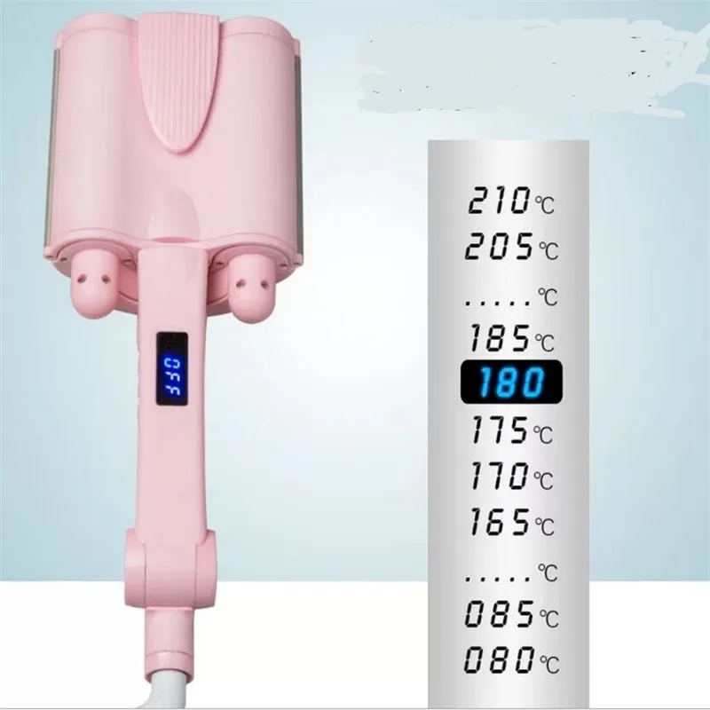 Professional Electric Magic Hair Curling Iron Ceramic Triple Barrel Spiral Curler Tongs Wave Crimple Styling Salon Roller Style