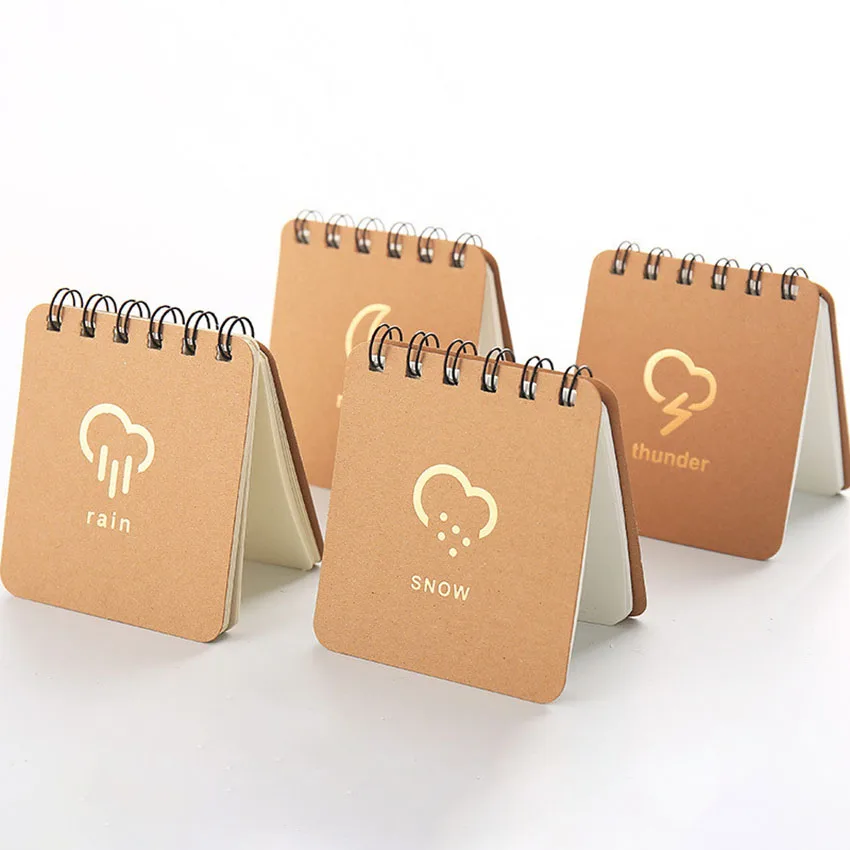 Weather Forecast Mini Coil Book Pocket 70 Sheets Blank Paper Diary Notepad Students Memo Notebook Stationery Office Supplies