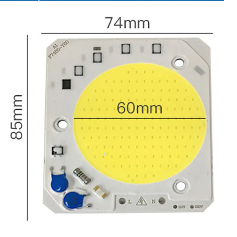 

1/Psc High Voltage Free Drive Lamp COB Chip 30W 40W 50W Input Smart IC 110V Floodlight Integrated light source