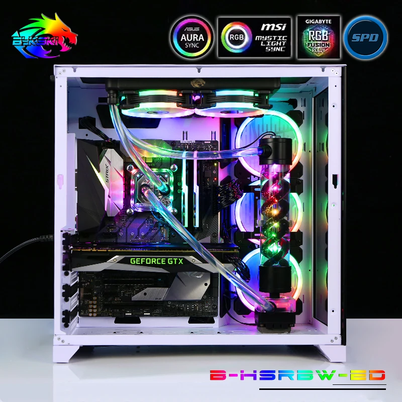 Bykski Soft Tube Water Cooling Kits with CPU Block + 240mm Copper Radiator + DDC Pump+180mm Reservoir only use for CPU RGB Light