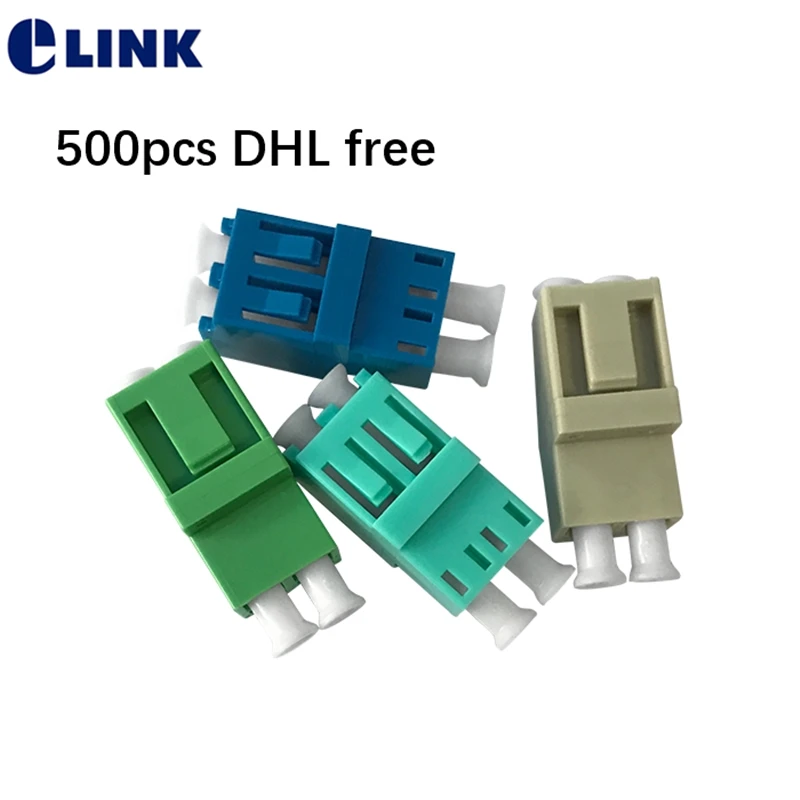 

LC adapter RJ45 type DHL Free 500PCS Duplex SM MM APC OM3 blue green gray auqa fiber optic coupler IL 0.2dB flangeless