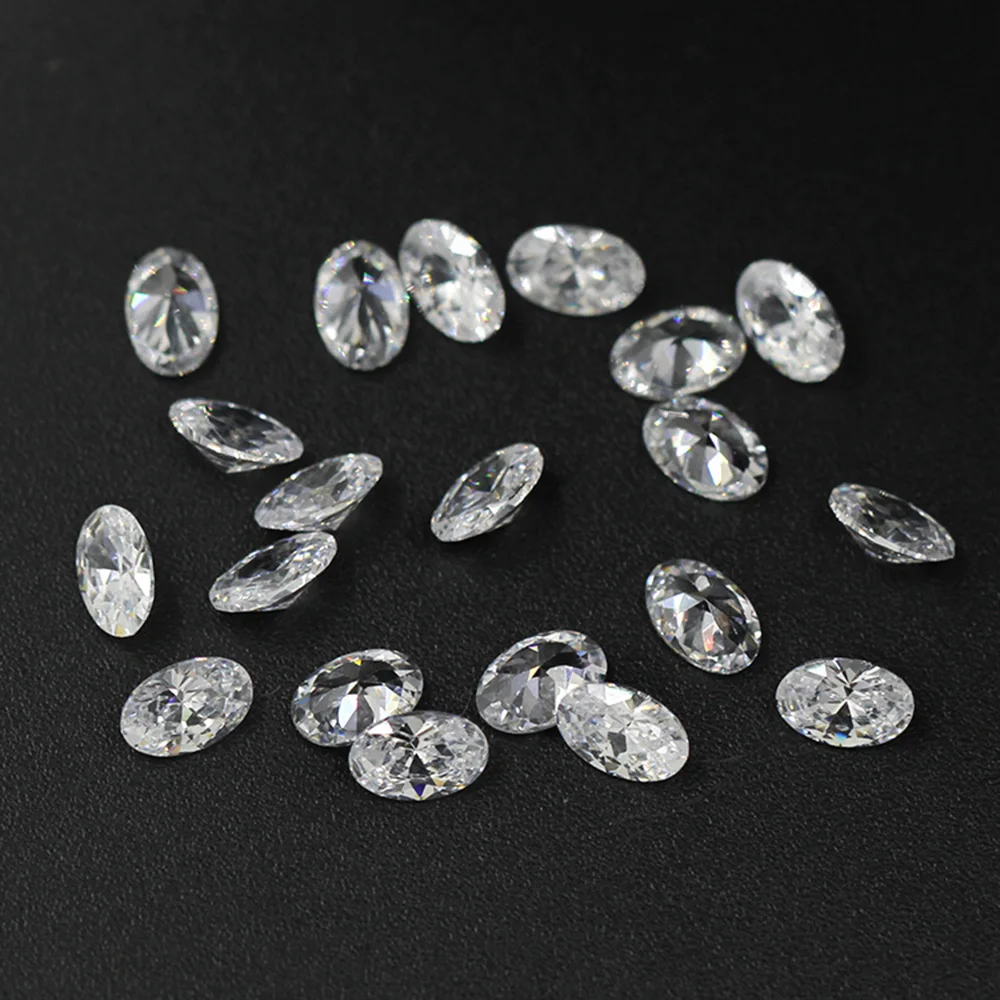 

50pcs per lot 5A Quality 10x14mm Oval Shape Brilliant Cut Loose White Synthetic Cubic Zirconia CZ Stone