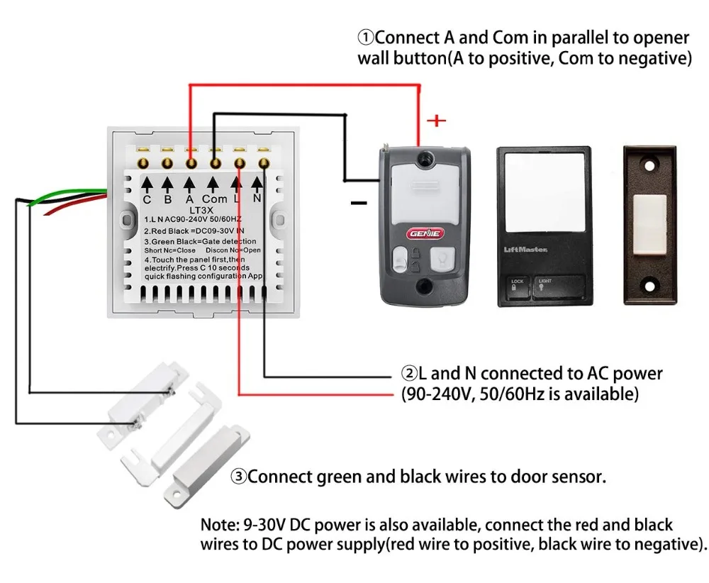 Wireless Gate Door Opener Remote WiFi Switch Controlled by Smartphone for Automatic Gate Opener System