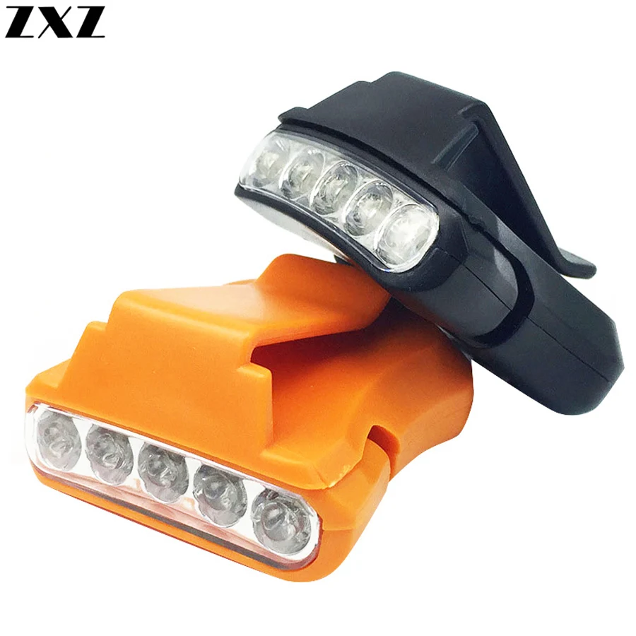 Power 5 LED Cap Head Torch Waterproof Hat Clip Headlamp 2000ls Flashlight Head Lamp Light for Night Fishing Tool Outdoor Camping