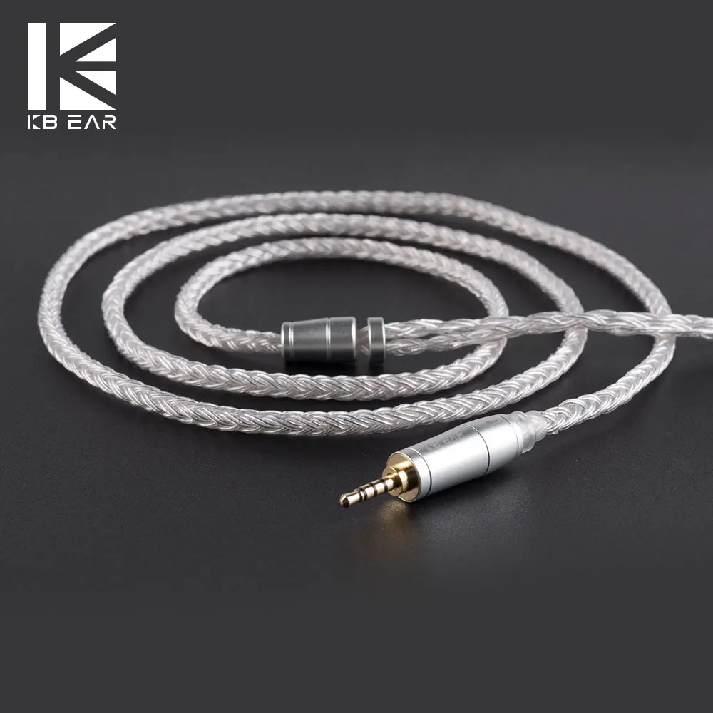 KBEAR 16 Core Upgraded Silver Plated Balanced Cable 2.5/3.5/4.4MM With MMCX/2pin/QDC Connector For BLON BL-01 BL-03 KBEAR KS2