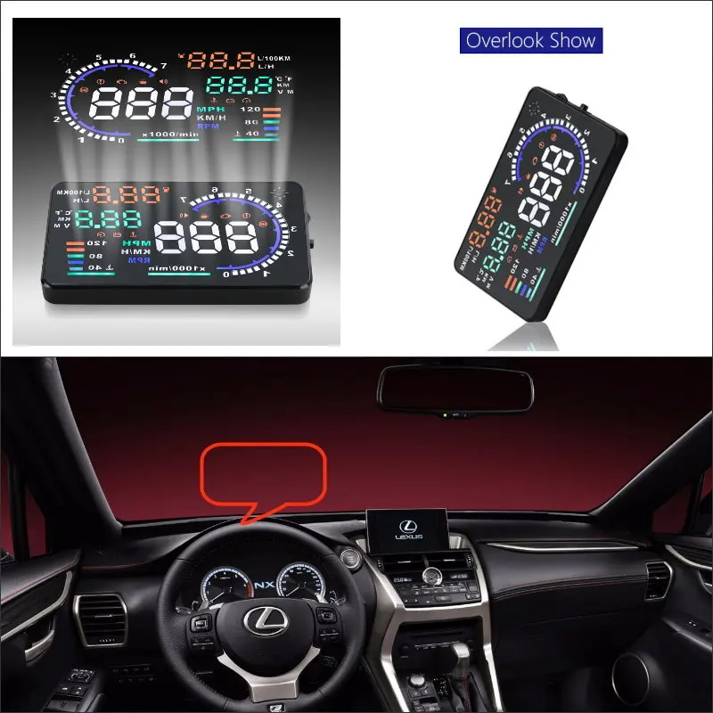 AUTO HUD Head Up Display For Lexus LX RX 450H RX350 LX570 Car Computer Screen Projector Refkecting Windshield Safe Driving