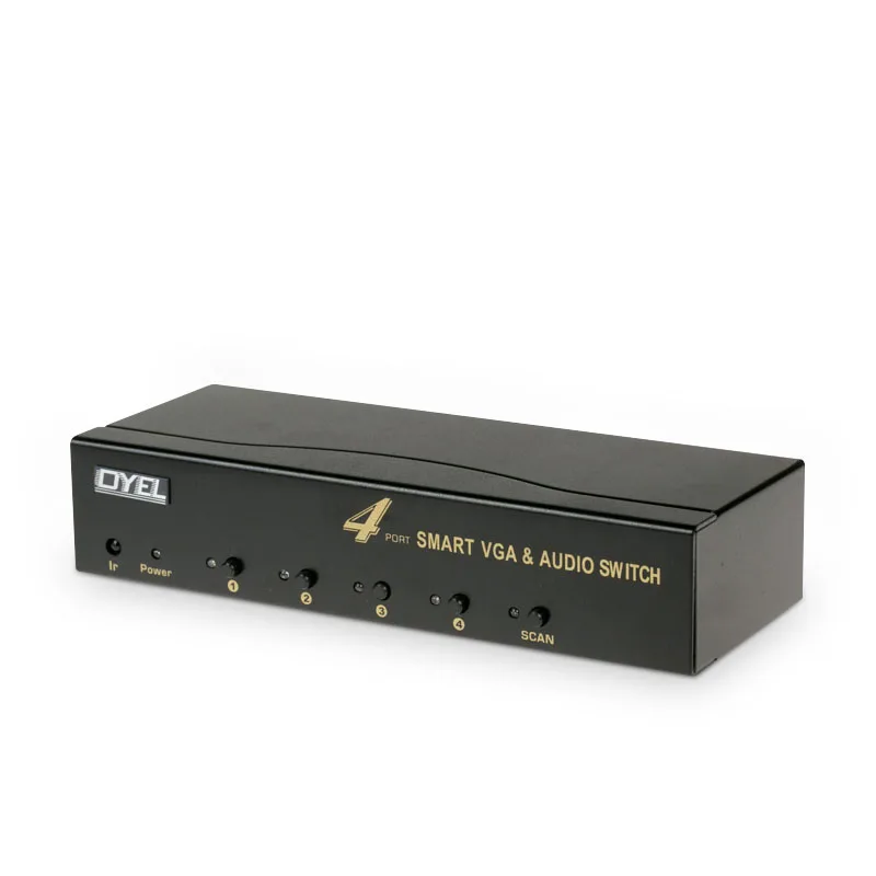 VGA switch 4 into 1 out, 3.5 audio and video vga monitor, sharing device, with remote EL-S401-C