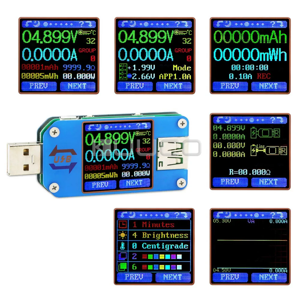 USB C Power Meter UM25 Type C Voltage and Current USB Tester, LCD Display DC 4-24V 5A Test Speed of Charger Cables Module