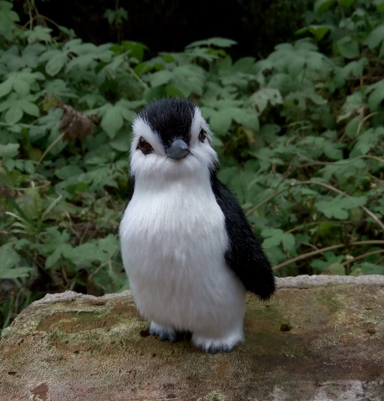 Modelo de pingüino de simulación de 12x7CM, figuritas de artesanía de polietileno y pieles, juguete divertido a2740