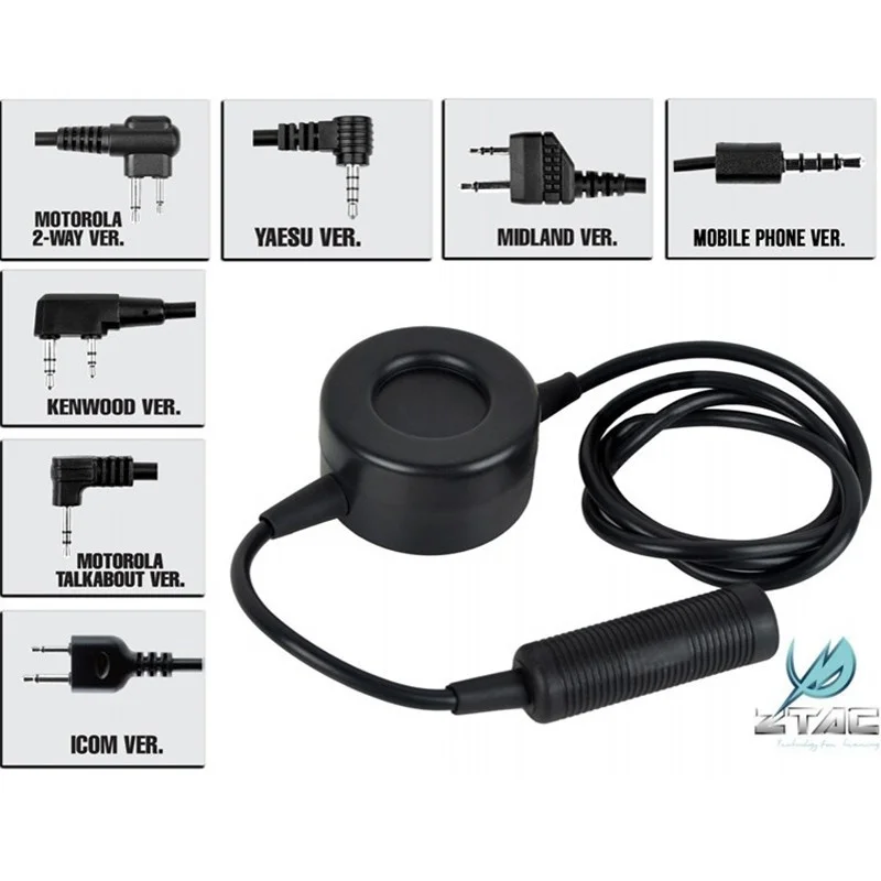 

Z-Tactical TCI Tactical PTT Standard Version Airsoft Push To Talk Headphone Adapter Headset Accessory Z114