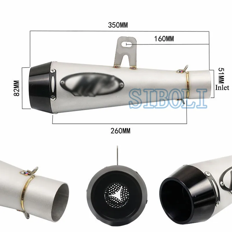 유니버설 51MM 오토바이 배기 M4 요시무라 머플러 파이프 케이스 혼다 CBR1000 야마하 R6 가와사키 M4 배기 YA009 용