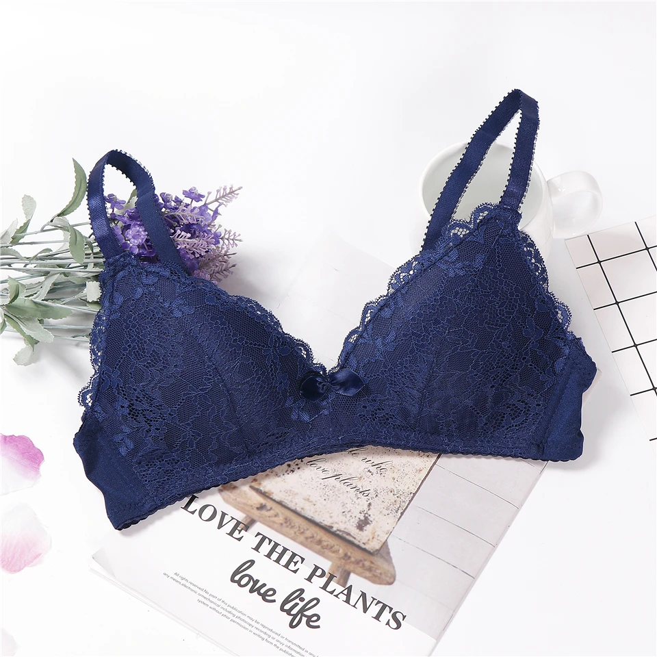 lingerie underwear women japanese pink bra plus size feminino lace intimates wire free bralette