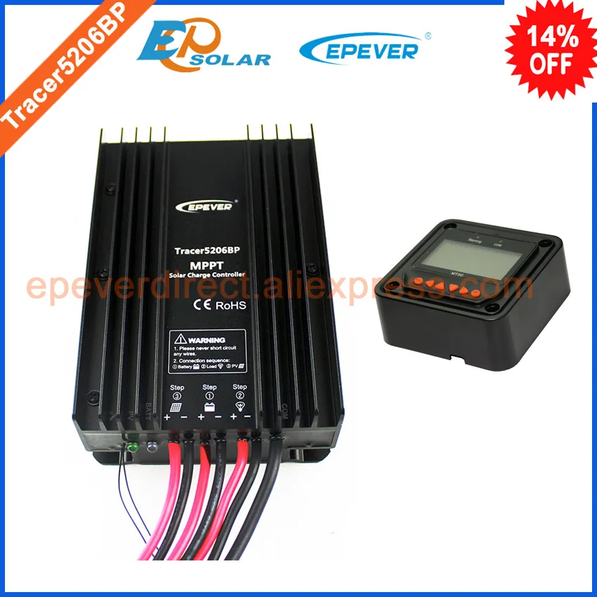 

Charger 12v 24v automatic work solar charging controller EPEVER brand product Tracer5206BP with MT50 remote meter 20A 20amp