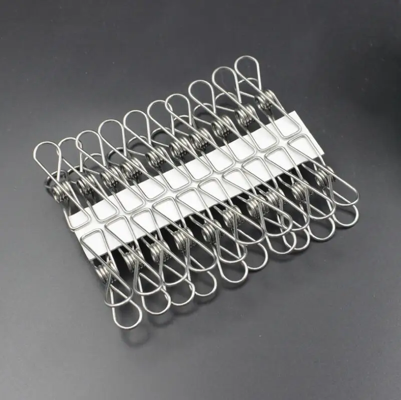 

5.5*2.5cm Spring Clothes Clips Stainless Steel Pegs For Socks Photos Hang Rack Parts Practical Portable Holder Accessories LX619