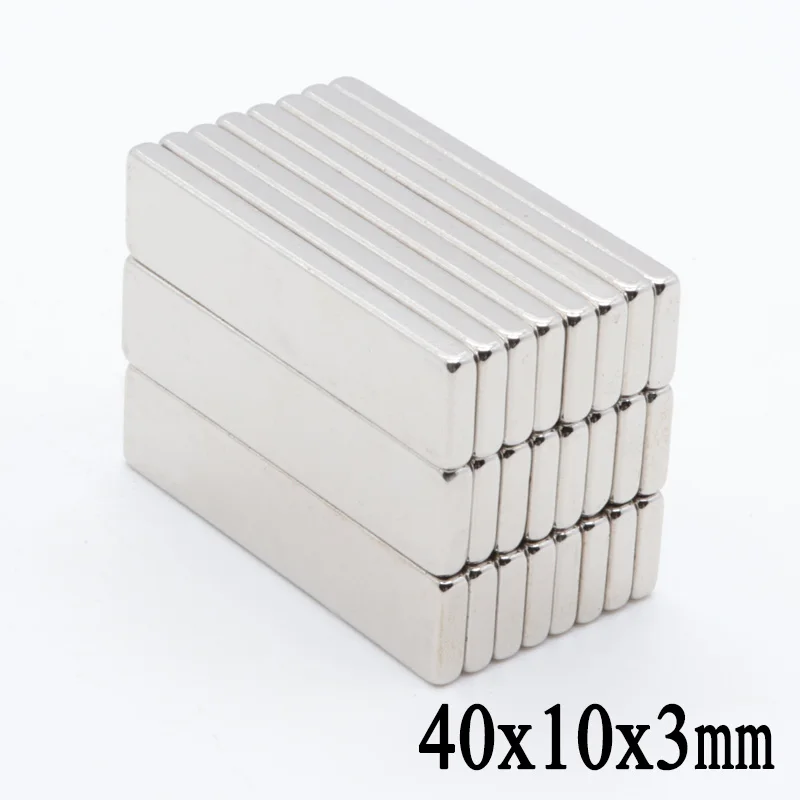 50pcs/lot 40x10x3mm N35 Super Strong Block Permanet Magnets Rare Earth Neodymium Magnet for Craft 40*10*3mm