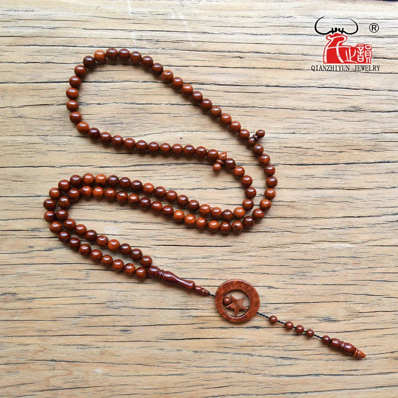 MSL-111 High Quality Rosary Beads 99 Prayer Beads Natural Palm Fruit Kuka Tasbih Charm Bracelet 6-7mm Dyeing