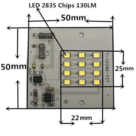 調光可能な統合されたインテリジェントドライバー,smd LEDランプ,白色電球,街路灯,PCB,ic,10W, 2835, 220V, 6500k,1-10個