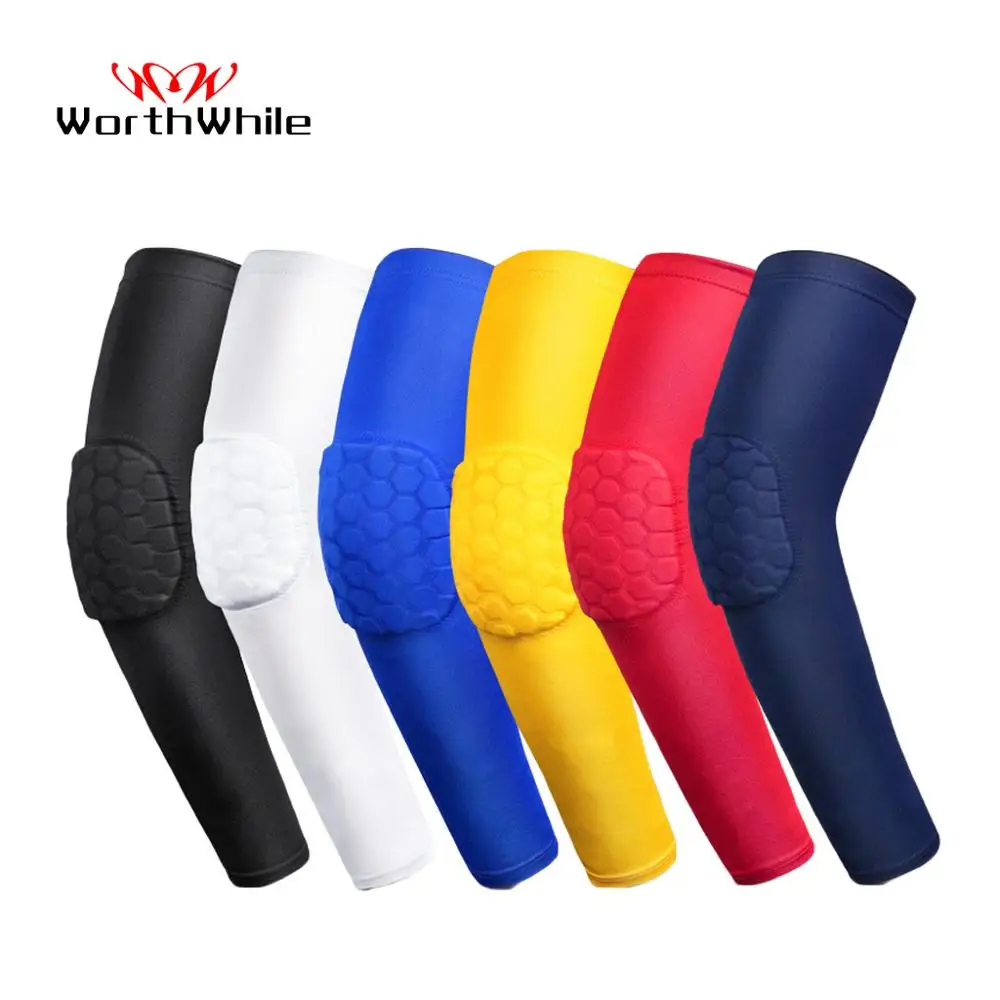 WorthWhile 1 PC Honeycomb Basketball Elbow Support Pads Brace for Fitness Protector Elastic Arm Compression Sleeves Volleyball