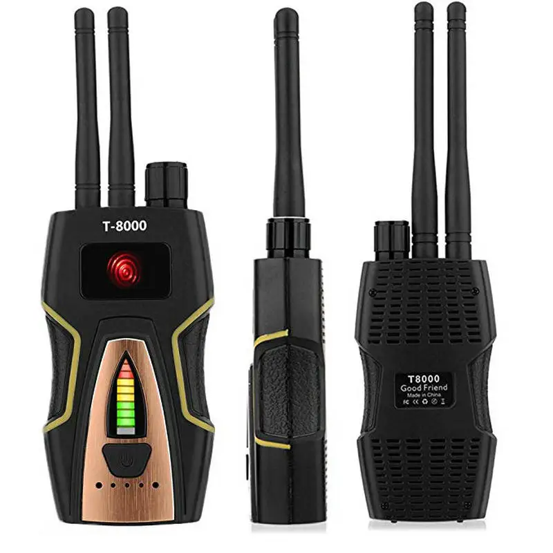 Detektor Sinyal RF Nirkabel Anti Mata-mata Detektor Sinyal Kamera GPS Bug untuk Kamera Tersembunyi Perangkat Mendengarkan GSM T8000 Gratis Pengiriman