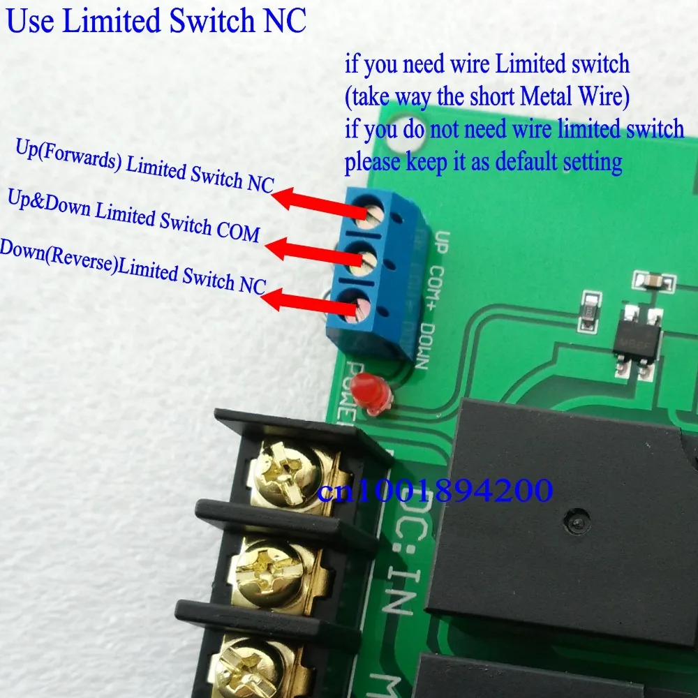 High Power 12V DC 40A 400W motor wireless remote control switch roller shutter door electric curtain Remote Forwards Reverse