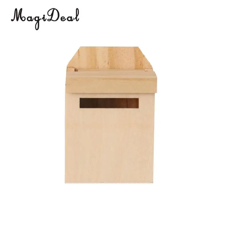 MagiDeal-Caixa De Madeira Com Decalque, Miniatura Dollhouse, Jardim De Fadas, Decoração De Porta, Brinquedos Para Móveis Infantis, Escala 1/12, 6 Cores, 1Pc