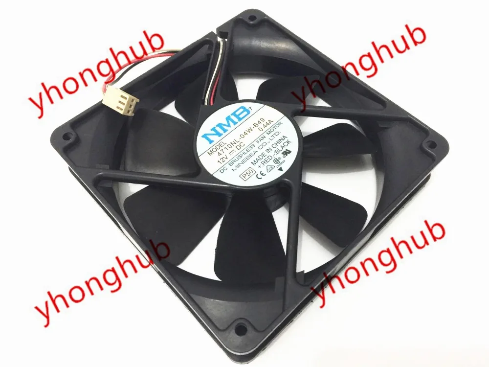 

NMB-MAT 4710NL-04W-B49 P50 DC 12V 0.44A 3-Wire 120x120x25mm Server Cooling Fan