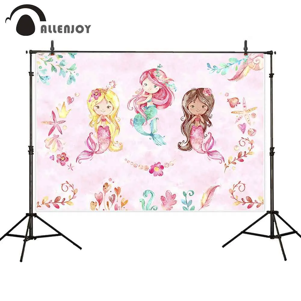 Allenjoy фон для фотостудии Русалка девочка лист цветочный принцесса сладкий фотосессия Декор студия пользовательские съемки реквизит