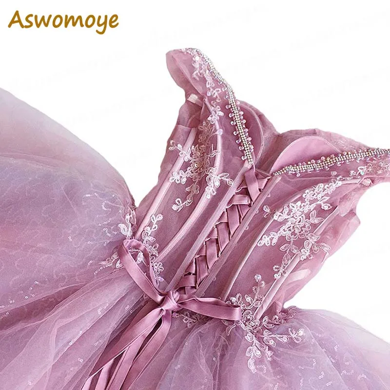 Short Evening Dress 2016 New Sexy Shining Party Prom Dresses Boat Neck robe de soiree vestido de festa Custom Made Alimida