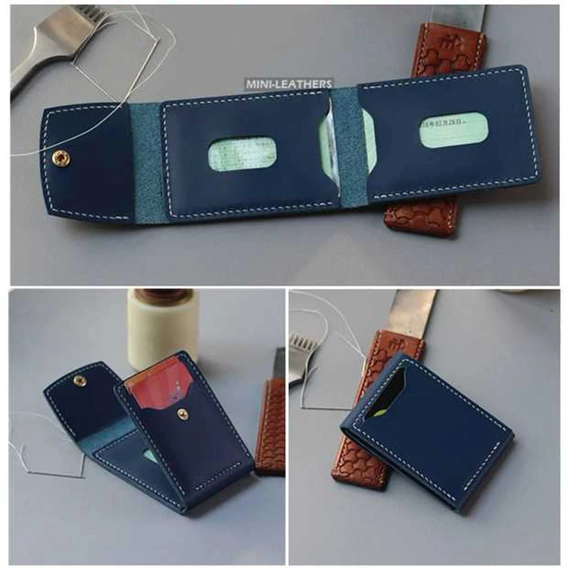 DIY leather craft multi pocket card holder folded wallet die cutting knife mould hand punch tool pattern 130x90x15mm