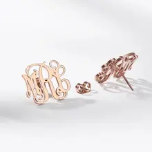 Personalized Initial Earrings Stainless Steel #4