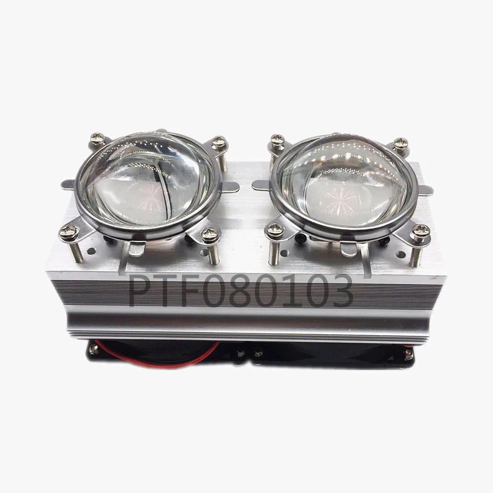 100W 200W High Power LED Heatsink cooling with fans 44mm Lens 60/80/90/120degree +Reflector Bracket