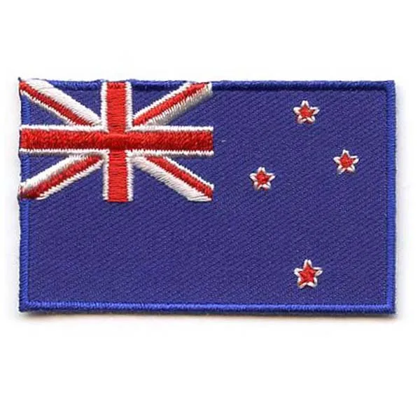 

Embroidery New Zealand Patches Made by Twill with Flat Broder and Iron On Backing MOQ50pcs Free Shipping by Post