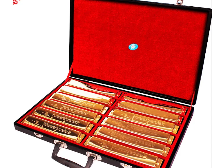 Swan high-grade gold 24-hole sets of complex tone harmonica 12 tune set harmonica ABCDEFG tune # ACDFG tune