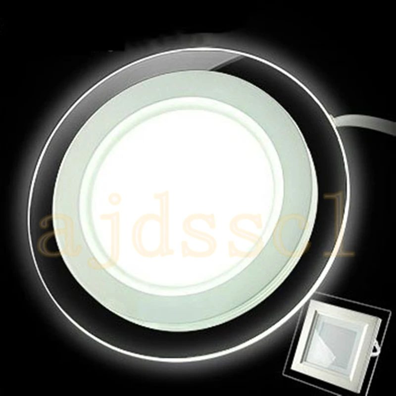 Panel ledowy Downlight kwadratowe szklane osłony 6W 12W 18W możliwość przyciemniania AV110V/220V85-265 wysokie jasne lampy sufitowe do wbudowania +
